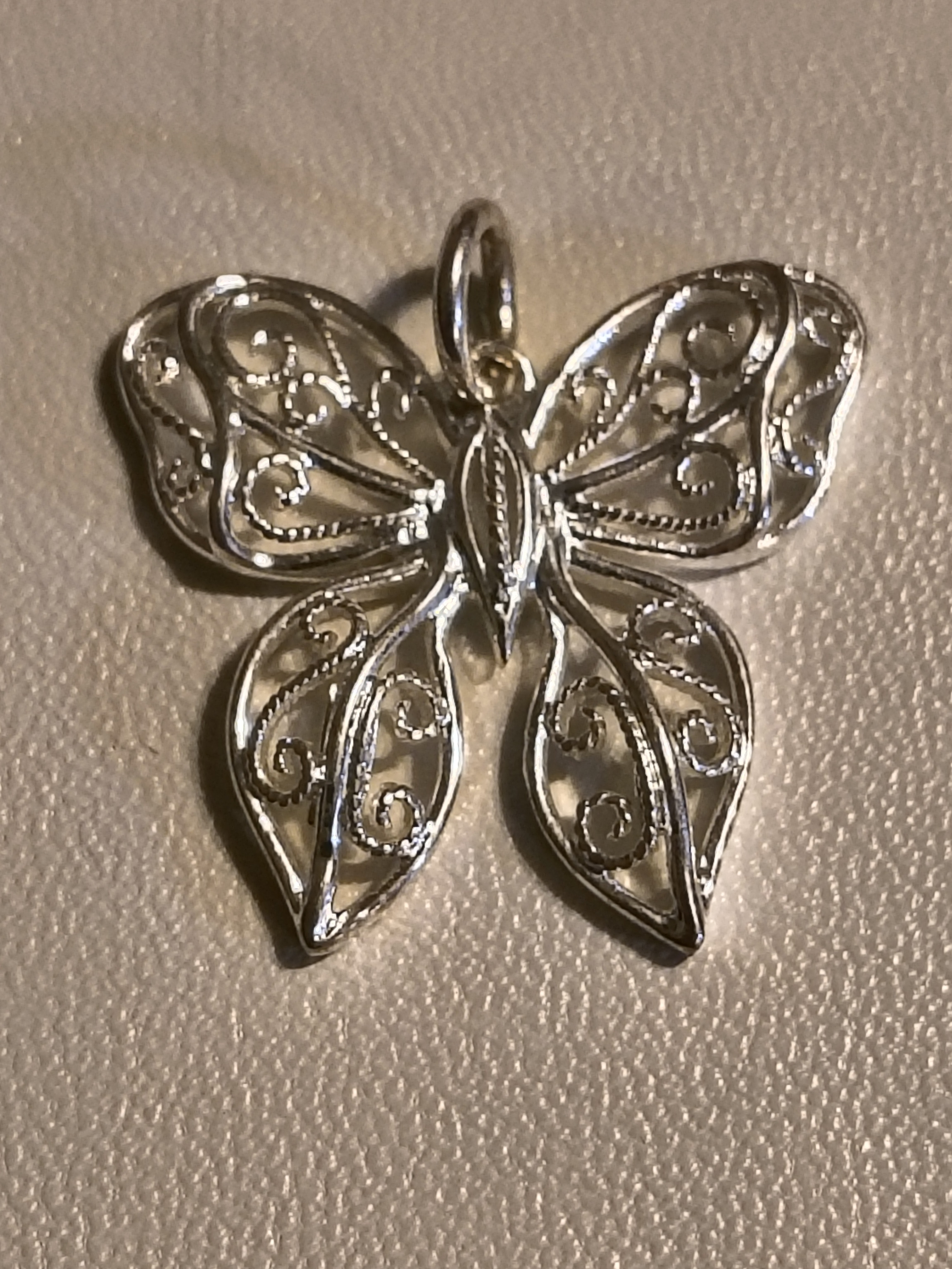 Beautiful Sterling Silver Butterfly Filigree Pendant - Women Jewelry
